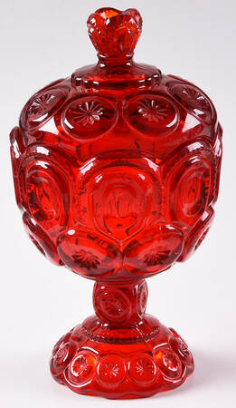 Moon and Star Red Small Compote & Lid