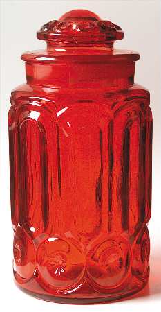 Moon and Star Red Extra Large Canister & Lid