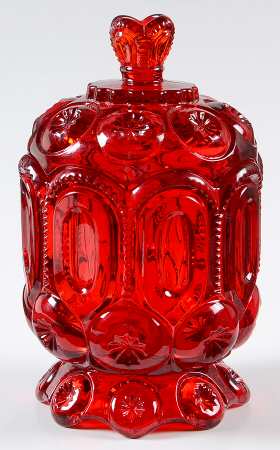 Moon and Star Red Candy Dish & Lid