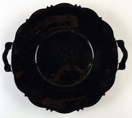 Mt. Pleasant Black (Black Amethyst) Handled Cake Plate