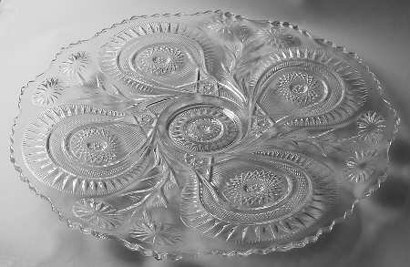 Pinwheel & Stars 22" Torte Plate by Smith Glass 