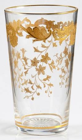 Massenet Clear (Gold Encrusted) 6 Oz Flat Tumbler