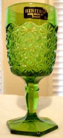 Daisy and Button Green Water Goblet