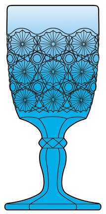 Daisy and Button Blue by Smith Glass 