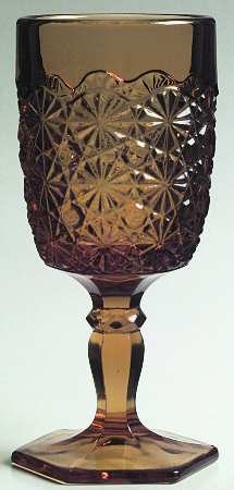 Daisy and Button Amber Water Goblet