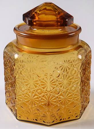 Daisy and Button Amber Medium Canister & Lid
