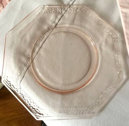 Pebbled Rim Pink 7" Salad Plate by Smith Glass 