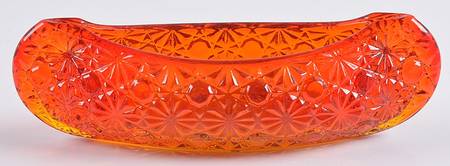 Daisy and Button Amberina Small Canoe Shape Bowl