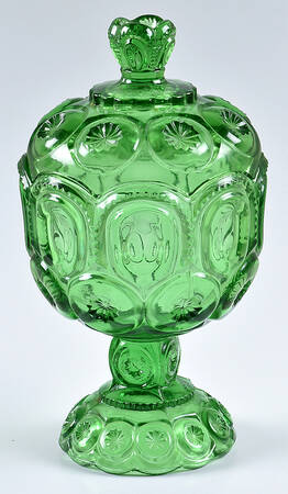 Moon and Star Light Green Small Compote & Lid