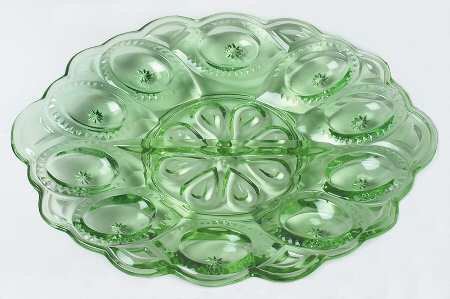 Moon and Star Light Green Deviled Egg Server
