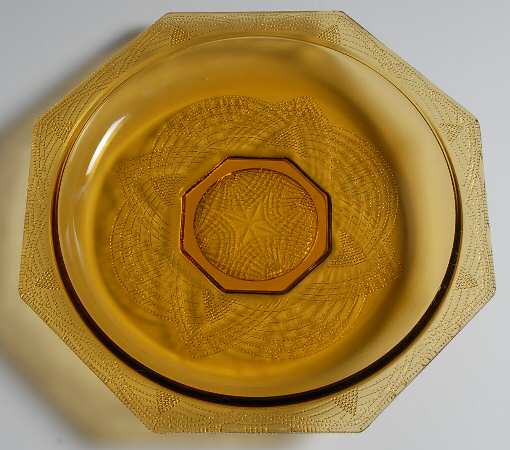 Romanesque Amber 11" Shallow Round Bowl by Smith Glass 