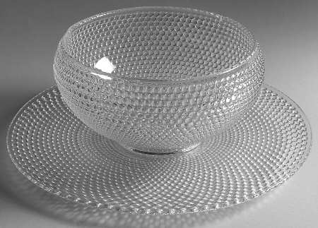 Hobnail Clear Punch Bowl with Underplate
