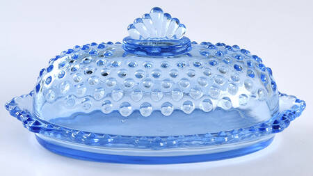 Hobnail Ice Blue 1/4 Pound Covered Butter