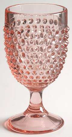 Hobnail Pink Water Goblet