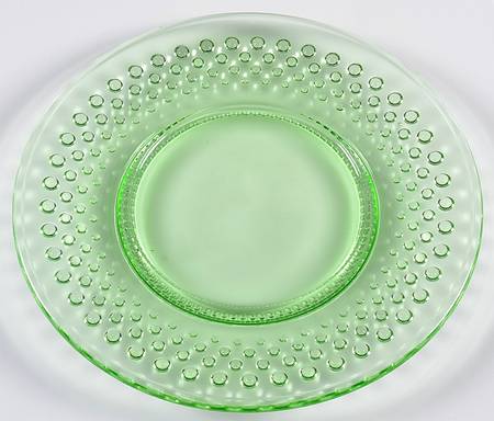 Hobnail Lime Green Salad Plate by Smith Glass 