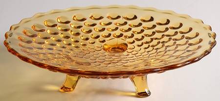 Hobnail Amber 7" 3-Toed Plate