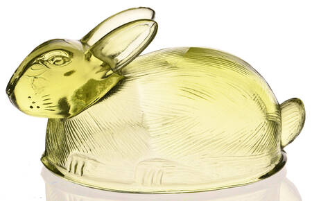 Animals & Figurines Bunnie W/Lid-Lime-Lid