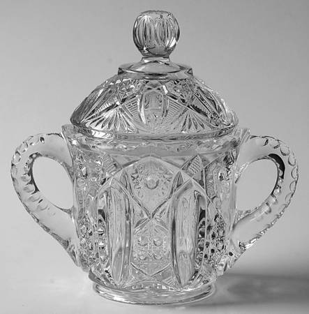 Quintec Clear Bowl Has Lip, Sugar Bowl & Lid
