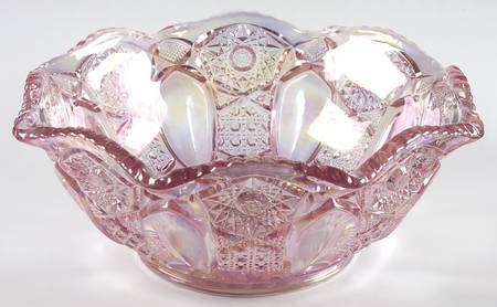 Quintec Pink Carnival 8" Round Crimped Bowl