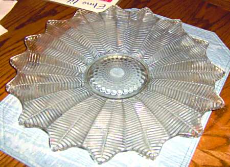 Crystal Lustre White Carnival Glass Punch Bowl Underplate