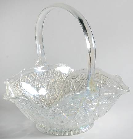 Crystal Lustre White Carnival Glass by Smith Glass 