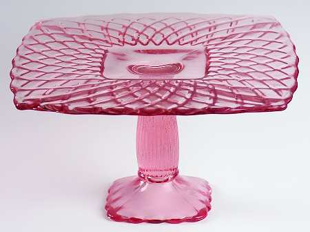 Trellis Pink 9" Diameter Pedestal Cake Stand