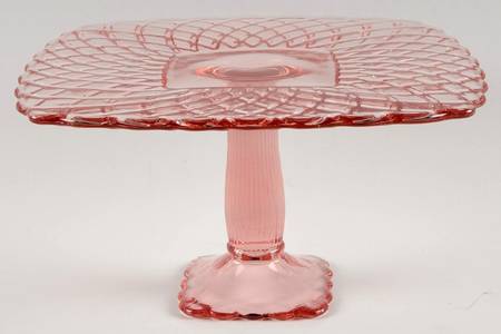 Trellis Pink 11" Diameter Pedestal Cake Stand