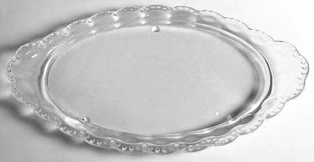 Beaded Medallion Clear Oval Vanity Tray