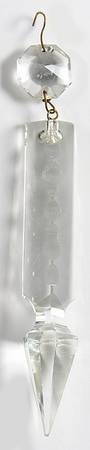 Beaded Medallion Clear Pointed 4" Prism