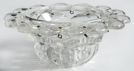 Beaded Medallion Clear Deep Bobeche-Holds 14 Prisms