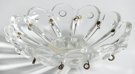 Beaded Medallion Clear Bobeche-Holds 12 Prisms