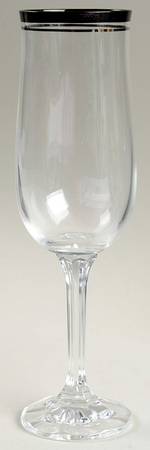 Royal Black Fluted Champagne by Society Crystal