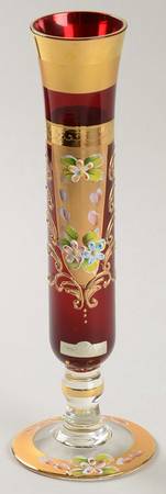Victorian Glass Decorated 8" Bud Vase