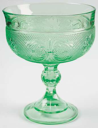 Sandwich Light Green (Chantilly Green) Round Compote (Height X Width)