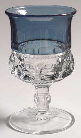 King's Crown-Blue Flashed (Top Only) by Tiffin-Franciscan