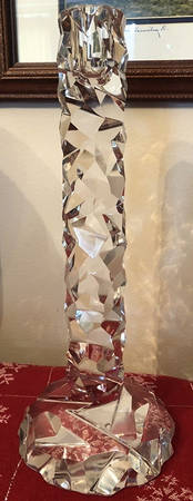 Rock Cut 13" Tall Single Light Candlestick