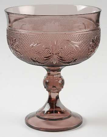 Sandwich Plum Amethyst Round Compote (Height X Width)