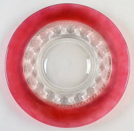 King's Crown-Cranberry Flashed (Top & Bottom) Dinner Plate