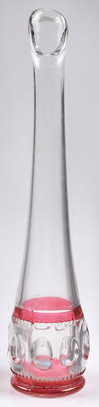 King's Crown-Cranberry Flashed (Top & Bottom) 11"-14" Medium Footed Swung Bud Vase