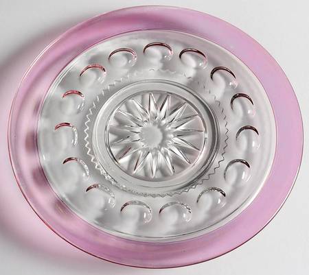 King's Crown-Cranberry Flashed (Top & Bottom) 7" Salad Plate
