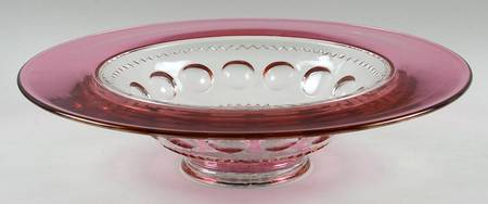 King's Crown-Cranberry Flashed (Top & Bottom) Flanged Bowl