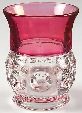 King's Crown-Cranberry Flashed (Top & Bottom) 7 Oz Flat Tumbler