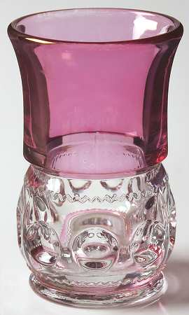 King's Crown-Cranberry Flashed (Top & Bottom) Flat Juice Glass