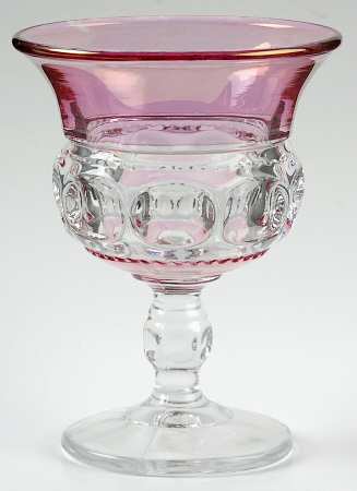 King's Crown-Cranberry Flashed (Top & Bottom) Water Goblet