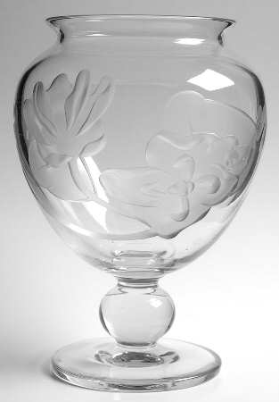 Carved Roses 9" Globe Vase