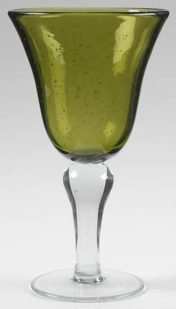 Corsica Olive Green Water Goblet