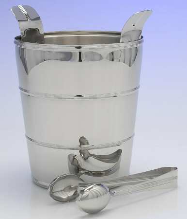 Darby Barware Collection Metal Ice Bucket & Tongs