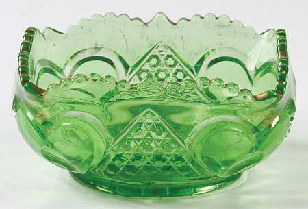 Heart with Thumbprint Green (Emerald) 4" Berry Bowl by Tarentum