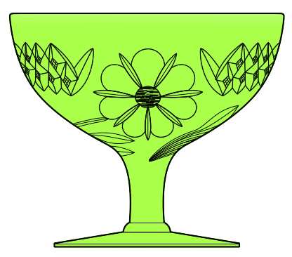 Floral and Diamond Green