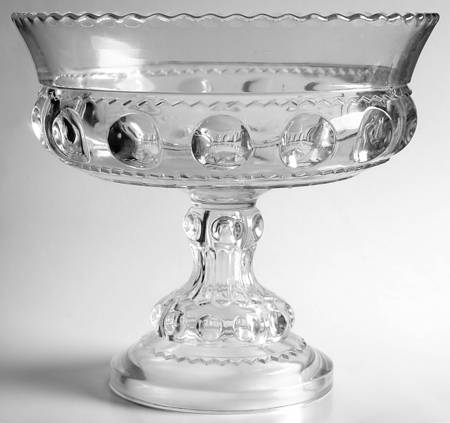 King's Crown Clear Round Compote (Height X Width)